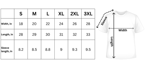 SoftStyle TShirt Sizing Chart